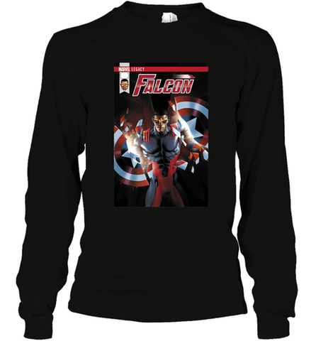 Marvel Falcon Take Flight Comic Cover Premium T Shirt Long Sleeve T-Shirt Long Sleeve T-Shirt / Black / S Long Sleeve T-Shirt - skytshirtshop