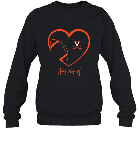 Virginia Cavaliers Football Inside Heart  Team Crewneck Sweatshirt Crewneck Sweatshirt / Black / S Crewneck Sweatshirt - skytshirtshop