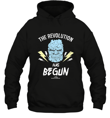 Marvel Thor Ragnarok Korg Revolution's Begun Hooded Sweatshirt Hooded Sweatshirt / Black / S Hooded Sweatshirt - skytshirtshop