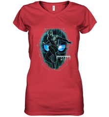 Marvel Spider Man Far From Home Stealth Suit Tech Portrait Women's V-Neck T-Shirt Women's V-Neck T-Shirt - skytshirtshop