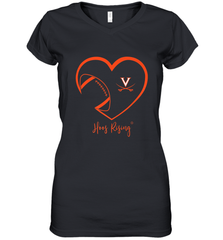 Virginia Cavaliers Football Inside Heart  Team Women's V-Neck T-Shirt Women's V-Neck T-Shirt - skytshirtshop