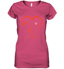 Virginia Cavaliers Football Inside Heart  Team Women's V-Neck T-Shirt Women's V-Neck T-Shirt - skytshirtshop