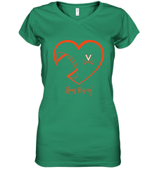 Virginia Cavaliers Football Inside Heart  Team Women's V-Neck T-Shirt Women's V-Neck T-Shirt - skytshirtshop