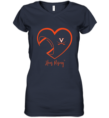 Virginia Cavaliers Football Inside Heart  Team Women's V-Neck T-Shirt Women's V-Neck T-Shirt - skytshirtshop