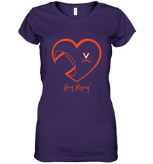 Virginia Cavaliers Football Inside Heart  Team Women's V-Neck T-Shirt Women's V-Neck T-Shirt - skytshirtshop
