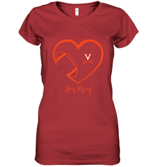 Virginia Cavaliers Football Inside Heart  Team Women's V-Neck T-Shirt Women's V-Neck T-Shirt - skytshirtshop