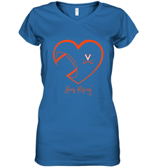 Virginia Cavaliers Football Inside Heart  Team Women's V-Neck T-Shirt Women's V-Neck T-Shirt - skytshirtshop