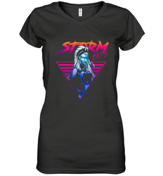 Marvel X Men Storm 80's Neon Retro Triangle Women's V-Neck T-Shirt
