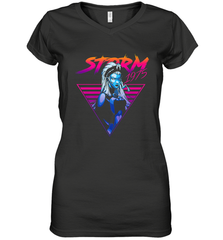 Marvel X Men Storm 80's Neon Retro Triangle Women's V-Neck T-Shirt Women's V-Neck T-Shirt - skytshirtshop