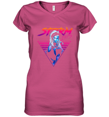Marvel X Men Storm 80's Neon Retro Triangle Women's V-Neck T-Shirt Women's V-Neck T-Shirt - skytshirtshop