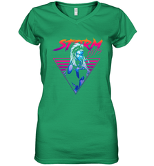Marvel X Men Storm 80's Neon Retro Triangle Women's V-Neck T-Shirt Women's V-Neck T-Shirt - skytshirtshop