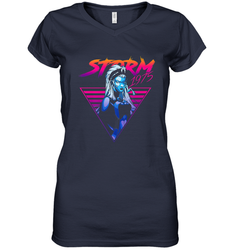 Marvel X Men Storm 80's Neon Retro Triangle Women's V-Neck T-Shirt