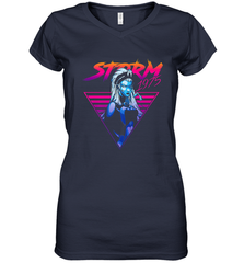 Marvel X Men Storm 80's Neon Retro Triangle Women's V-Neck T-Shirt Women's V-Neck T-Shirt - skytshirtshop