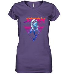 Marvel X Men Storm 80's Neon Retro Triangle Women's V-Neck T-Shirt Women's V-Neck T-Shirt - skytshirtshop