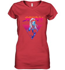 Marvel X Men Storm 80's Neon Retro Triangle Women's V-Neck T-Shirt Women's V-Neck T-Shirt - skytshirtshop