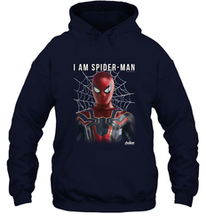 Marvel Infinity War I Am Spider Man Web Graphic Hooded Sweatshirt