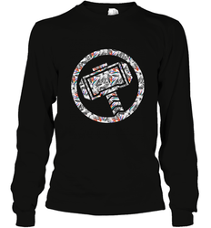 Marvel Avengers Thor Floral Hammer Symbol Long Sleeve T-Shirt