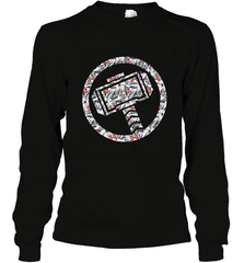Marvel Avengers Thor Floral Hammer Symbol Long Sleeve T-Shirt Long Sleeve T-Shirt - skytshirtshop