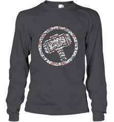 Marvel Avengers Thor Floral Hammer Symbol Long Sleeve T-Shirt Long Sleeve T-Shirt - skytshirtshop