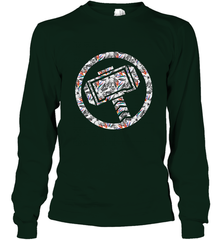 Marvel Avengers Thor Floral Hammer Symbol Long Sleeve T-Shirt Long Sleeve T-Shirt - skytshirtshop