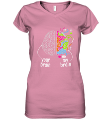 Neurodiversity brain Gift idea for Dyslexia ADHD Autism ASD Women's V-Neck T-Shirt Women's V-Neck T-Shirt - skytshirtshop