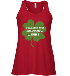 When Irish eyes are smiling Run Lucky St Patricks Day Shirt Women's Racerback Tank