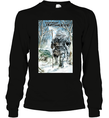 Marvel Old Man Hawkeye Comic Cover Long Sleeve T-Shirt Long Sleeve T-Shirt / Black / S Long Sleeve T-Shirt - skytshirtshop