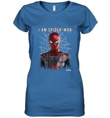 Marvel Infinity War I Am Spider Man Web Graphic Women's V-Neck T-Shirt Women's V-Neck T-Shirt - skytshirtshop