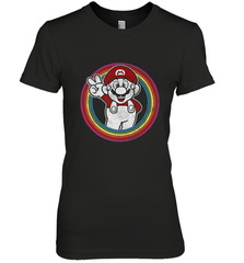 Super Mario Rainbow Circle Distressed Logo Women's Premium T-Shirt Women's Premium T-Shirt - skytshirtshop