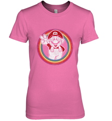 Super Mario Rainbow Circle Distressed Logo Women's Premium T-Shirt Women's Premium T-Shirt - skytshirtshop