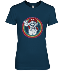 Super Mario Rainbow Circle Distressed Logo Women's Premium T-Shirt Women's Premium T-Shirt - skytshirtshop