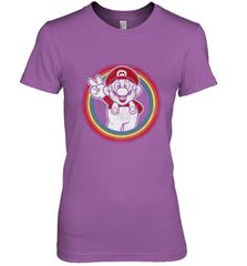 Super Mario Rainbow Circle Distressed Logo Women's Premium T-Shirt Women's Premium T-Shirt - skytshirtshop