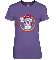 Super Mario Rainbow Circle Distressed Logo Women's Premium T-Shirt Women's Premium T-Shirt - skytshirtshop