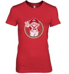 Super Mario Rainbow Circle Distressed Logo Women's Premium T-Shirt Women's Premium T-Shirt - skytshirtshop