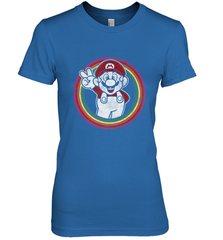 Super Mario Rainbow Circle Distressed Logo Women's Premium T-Shirt Women's Premium T-Shirt - skytshirtshop