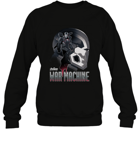 Marvel Infinity War War Machine Head Profile Crewneck Sweatshirt Crewneck Sweatshirt / Black / S Crewneck Sweatshirt - skytshirtshop