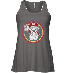 Super Mario Rainbow Circle Distressed Logo Women's Racerback Tank Women's Racerback Tank - skytshirtshop