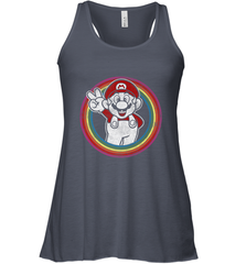 Super Mario Rainbow Circle Distressed Logo Women's Racerback Tank Women's Racerback Tank - skytshirtshop