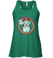 Super Mario Rainbow Circle Distressed Logo Women's Racerback Tank Women's Racerback Tank - skytshirtshop
