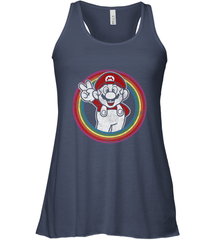 Super Mario Rainbow Circle Distressed Logo Women's Racerback Tank Women's Racerback Tank - skytshirtshop