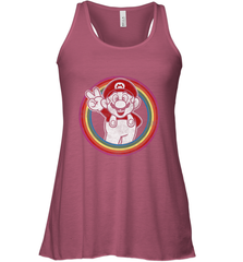 Super Mario Rainbow Circle Distressed Logo Women's Racerback Tank Women's Racerback Tank - skytshirtshop