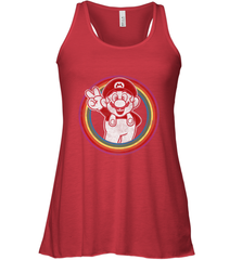 Super Mario Rainbow Circle Distressed Logo Women's Racerback Tank Women's Racerback Tank - skytshirtshop