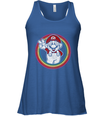 Super Mario Rainbow Circle Distressed Logo Women's Racerback Tank Women's Racerback Tank - skytshirtshop