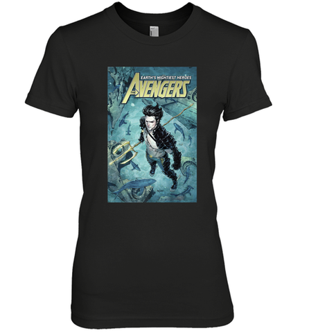 Marvel Namor Avengers Comic Cover Women's Premium T-Shirt Women's Premium T-Shirt / Black / XS Women's Premium T-Shirt - skytshirtshop