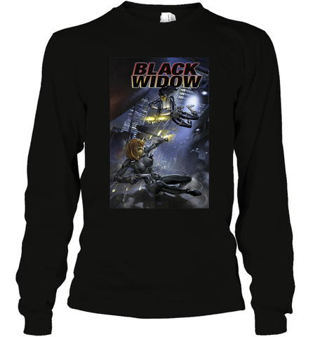 Marvel Comixology Black Widow Madame Of Masque Comic Cover Long Sleeve T-Shirt Long Sleeve T-Shirt / Black / S Long Sleeve T-Shirt - skytshirtshop