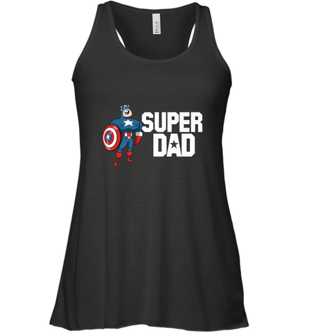 Marvel Father's Day Captain America Super Dad Portrait Women's Racerback Tank Women's Racerback Tank / Black / XS Women's Racerback Tank - skytshirtshop