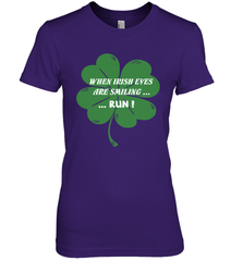 When Irish eyes are smiling Run Lucky St Patricks Day Shirt Women's Premium T-Shirt Women's Premium T-Shirt - skytshirtshop