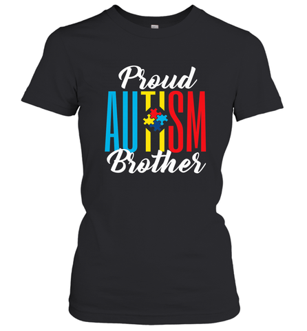 Proud Autism Brother Awareness Support Premium T Shirt Women's T-Shirt Women's T-Shirt / Black / S Women's T-Shirt - skytshirtshop