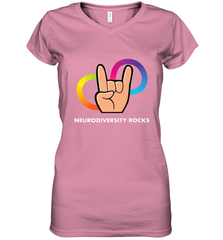 Neurodiversity Rocks Shirt Brain Autism Awareness Women's V-Neck T-Shirt Women's V-Neck T-Shirt - skytshirtshop