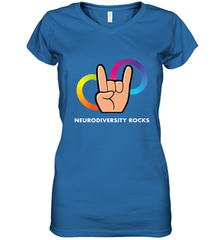 Neurodiversity Rocks Shirt Brain Autism Awareness Women's V-Neck T-Shirt Women's V-Neck T-Shirt - skytshirtshop